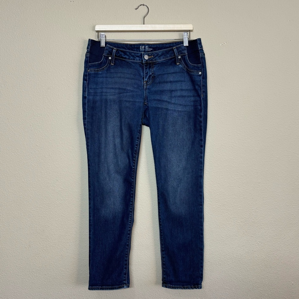 GAP pants women 29R low rise elastic waist girlfriend maternity jeans blue